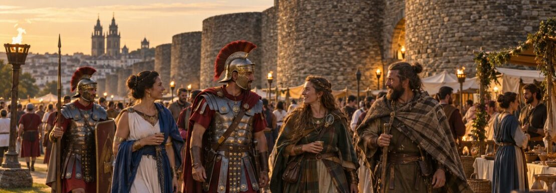 Arde Lucus en Lugo junto a la Muralla Romana