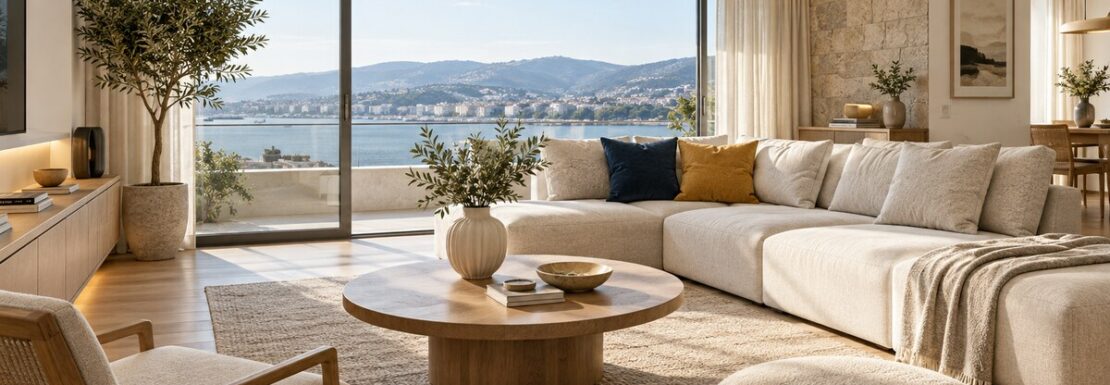 Salón con tendencias de decoración para el hogar