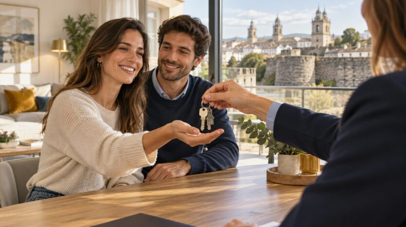 Pareja comprando una vivienda en Lugo