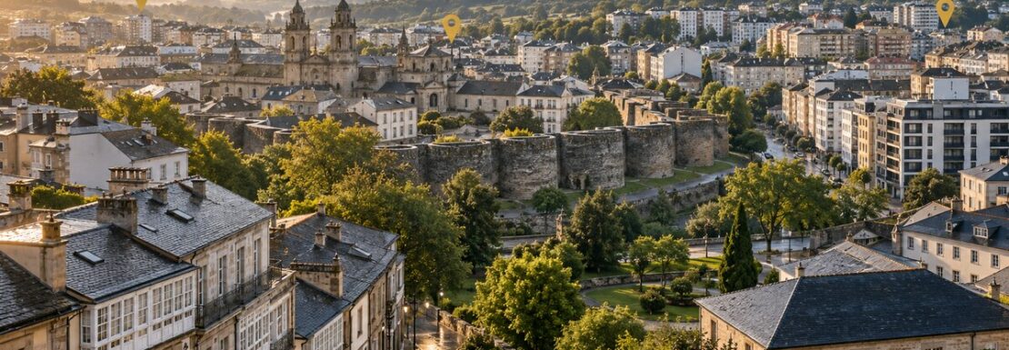 Vista de las zonas residenciales de Lugo para valorar una vivienda